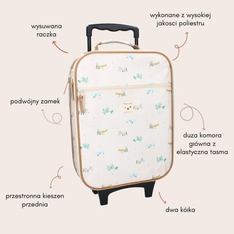 Walizka dla dzieci KIDZROOM Small Aeroplane Beige