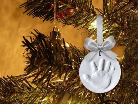 Gipsowa zawieszka odcisk ze wstążką Happy Hands