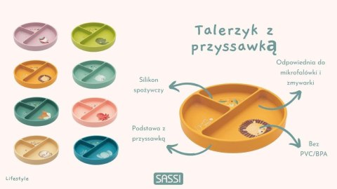Talerz silikonowy z przyssawką Dinozaur SASSI
