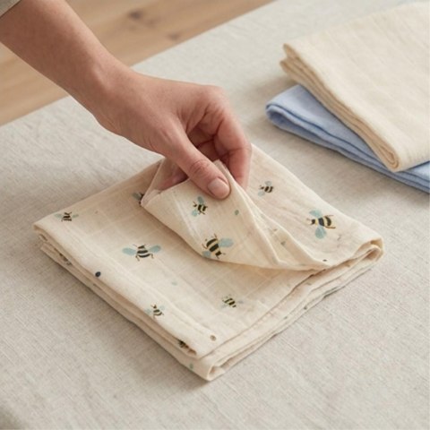 Kocyk pieluszka muślinowa Swaddle Honeybee 100x100