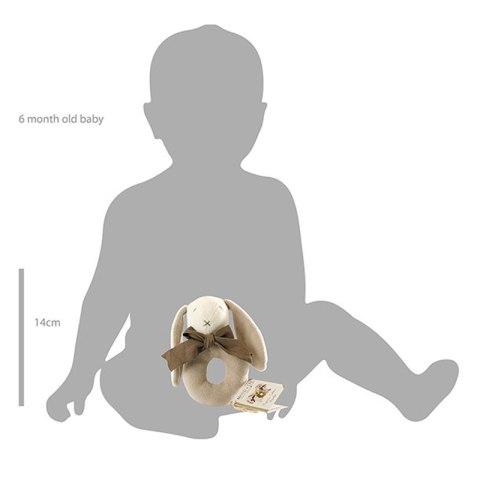 Maud N Lil Grzechotka organiczna miękka z BIO bawełny GOTS Oscar the Bunny Ring Rattle