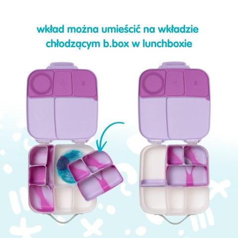 Silikonowy wkład do lunchboxa z dodatkowymi przegródkami, Berry, b.box