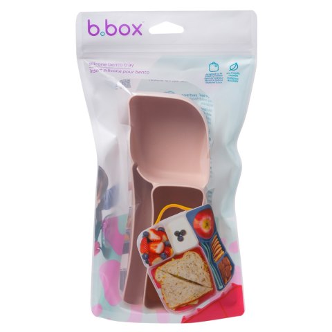 Silikonowy wkład do lunchboxa z przegrodą na sztućce, Berry, b.box