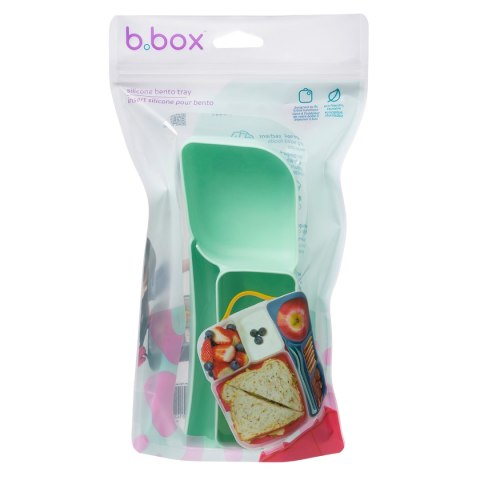 Silikonowy wkład do lunchboxa z przegrodą na sztućce, Forest, b.box