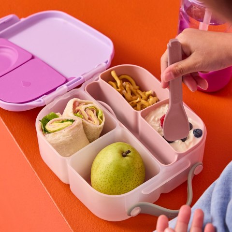 Silikonowy wkład do mini lunchboxa z przegrodą na sztućce, Berry, b.box