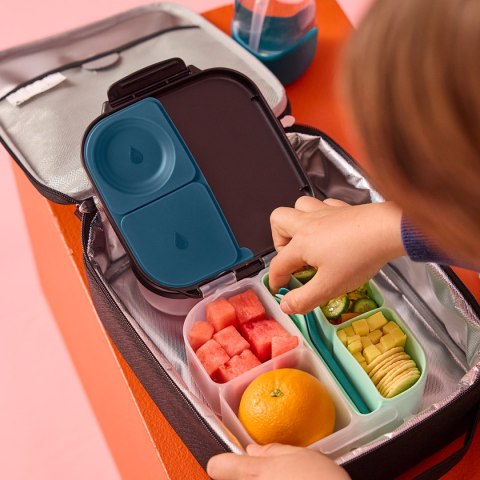 Silikonowy wkład do mini lunchboxa z przegrodą na sztućce, Forest, b.box