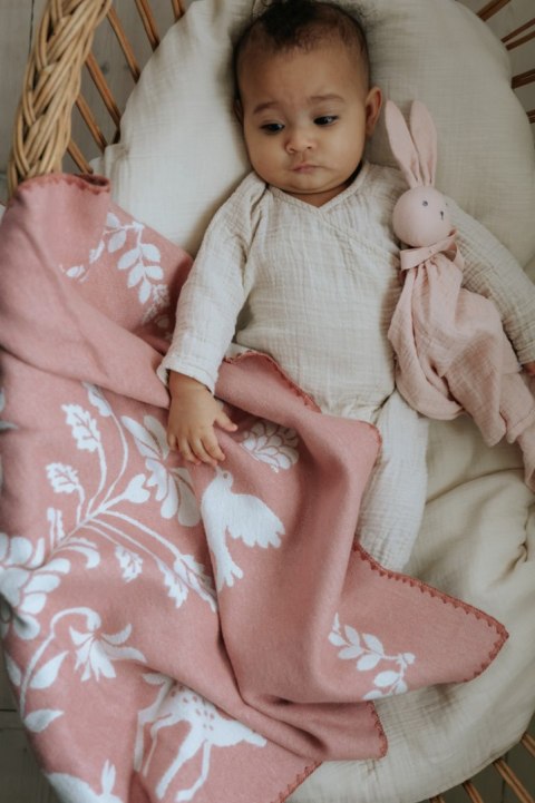 Elodie Details - kocyk żakardowy Jacquard, Mullberry Pink