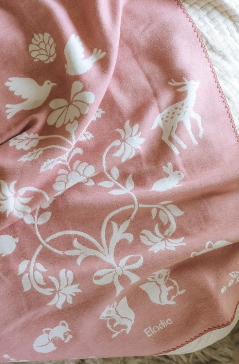 Elodie Details - kocyk żakardowy Jacquard, Mullberry Pink
