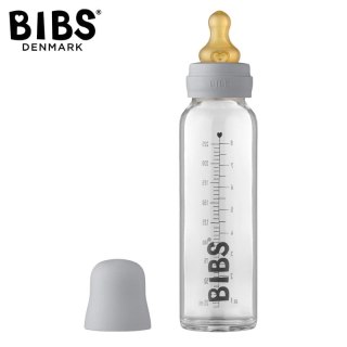 BIBS BUTELKA SZKLANA ze smoczkiem antykolkowym z kauczuku poj 225 ml,CLOUD