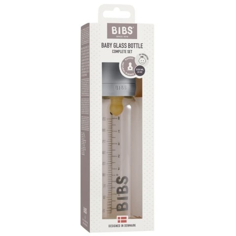 BIBS BUTELKA SZKLANA ze smoczkiem antykolkowym z kauczuku poj 225 ml,CLOUD