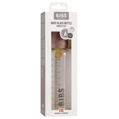 BIBS BUTELKA SZKLANA ze smoczkiem antykolkowym z kauczuku poj 225 ml WOODCHUCK