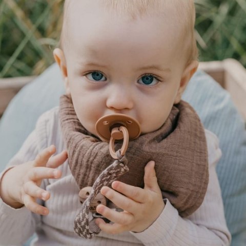 BIBS PACIFIER BRAID DARK OAK & VANILLA zawieszka do smoczków 100% organic cotton