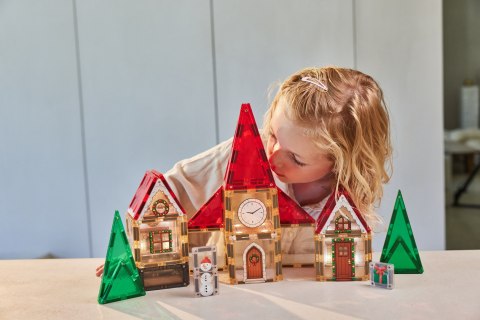 CLEVERCLIXX - klocki magnetyczne Christmas Village Advent Calendar - 46 el.
