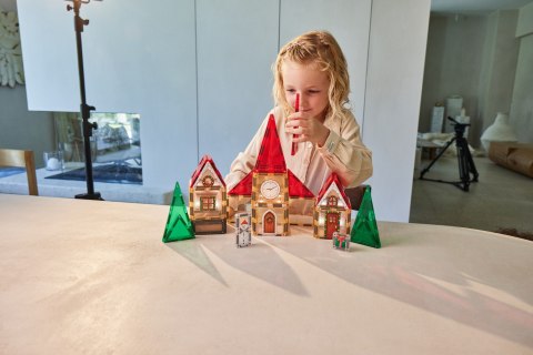 CLEVERCLIXX - klocki magnetyczne Christmas Village Advent Calendar - 46 el.