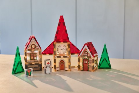 CLEVERCLIXX - klocki magnetyczne Christmas Village Advent Calendar - 46 el.