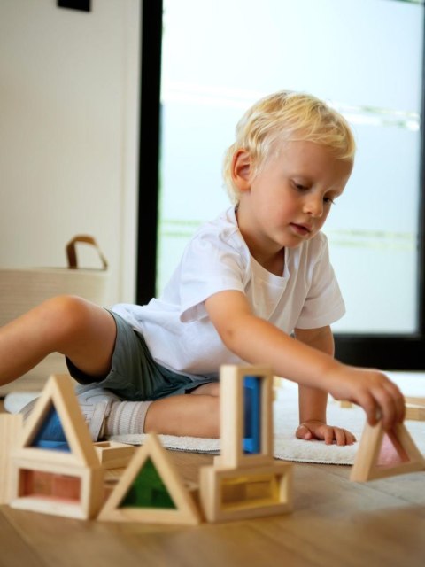 Drewniane klocki sensoryczne z okienkam Lumi'Sky