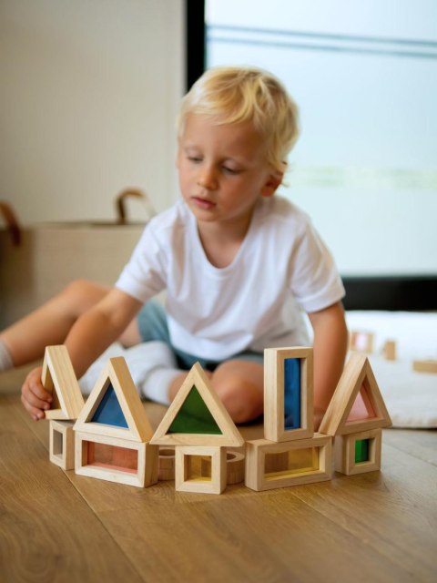 Drewniane klocki sensoryczne z okienkam Lumi'Sky