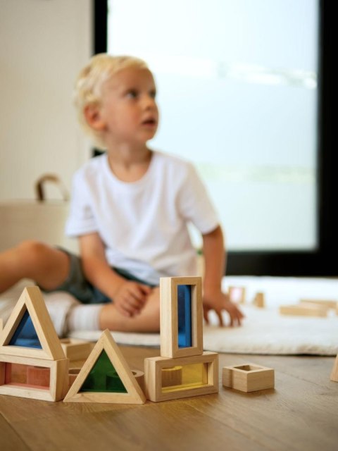 Drewniane klocki sensoryczne z okienkam Lumi'Sky