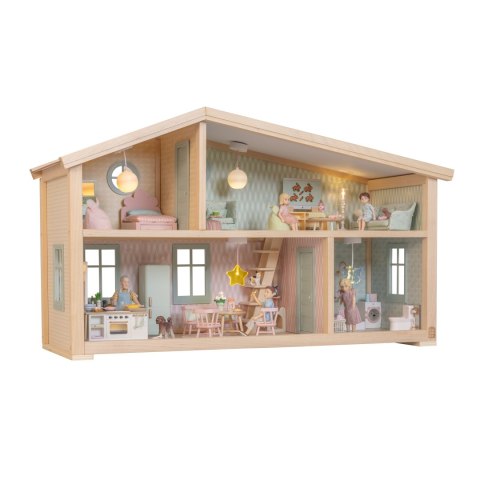Drewniany domek dla lalek Star House zabawa lalkami dla dzieci Lundby