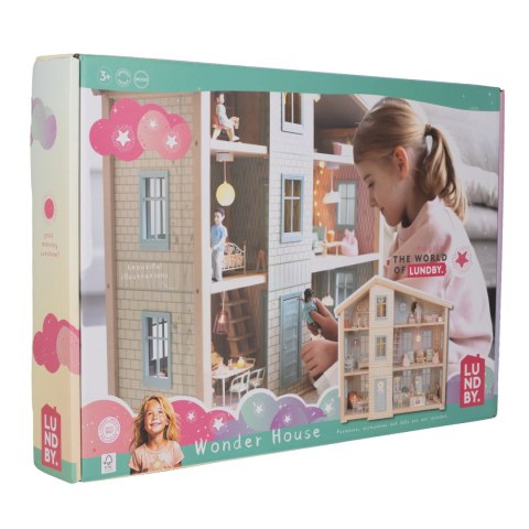 Drewniany domek dla lalek Wonder House zabawa lalkami dla dzieci Lundby