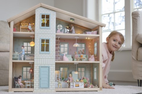 Drewniany domek dla lalek Wonder House zabawa lalkami dla dzieci Lundby