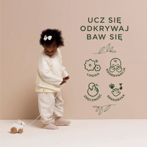 Drewniany króliczek na kołach zabawka do ciągnięcia dla dzieci Le Toy Van