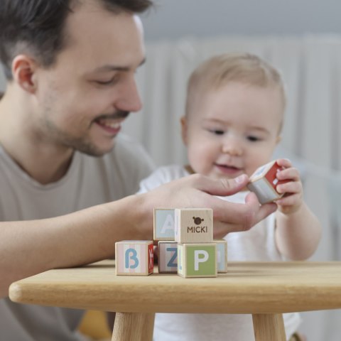 Klocki drewniane dla dzieci literki i cyferki 36 sztuk zestaw klocków Micki