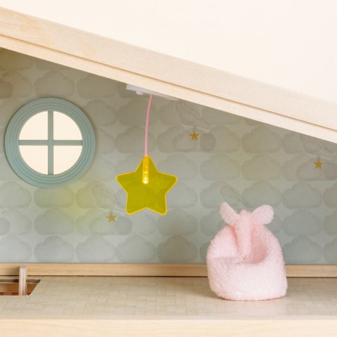 Oświetlenie domku dla lalek zestaw Lampa Gwiazda i pufa wyposażenie Lundby