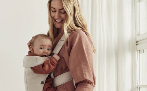 BABYBJORN MINI 3D Jersey - nosidełko, Jasny beż
