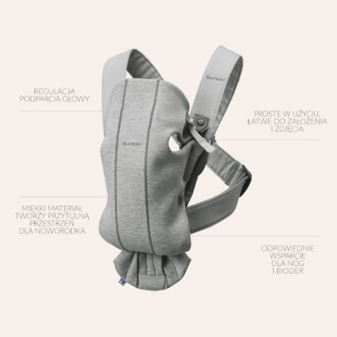 BABYBJORN MINI 3D Jersey - nosidełko, Jasny beż