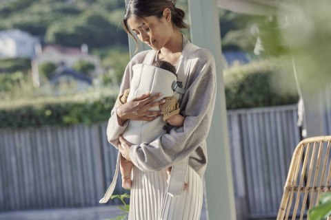 BABYBJORN MINI 3D Jersey - nosidełko, Jasny beż